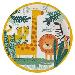 8 ASSIETTES ANIMAUX DE LA JUNGLE ECO 23 CM
