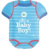 BALLON METALLIQUE BODY BLEU IT'S A BOY 55 X 60 CM