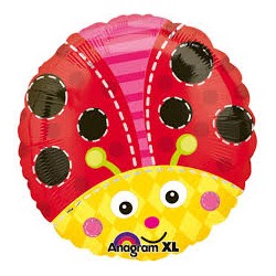 BALLON METALLIQUE ROND COCCINELLE 43 CM