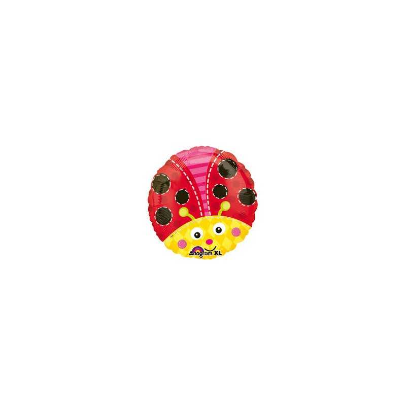 BALLON METALLIQUE ROND COCCINELLE 43 CM