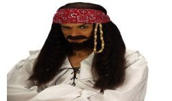 PERRUQUE PIRATE DES CARAIBES AVEC MOUSTACHE ET BOUC