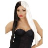 PERRUQUE LISSE NOIRE ET BLANC SANS FRANGE
