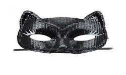 MASQUE LOUP CHAT NOIR PAILLETTES