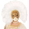 MASQUE VENISE FIDELIO AVEC PLUMES BLANCHES