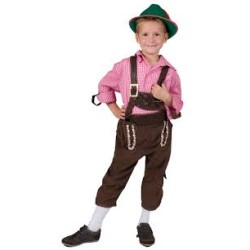 DEGUISEMENT TYROLIEN ROSE ET MARRON TAILLE 116