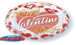 BALLON BUBBLE HAPPY VALENTINE'S DAY 56 CM