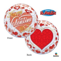 BALLON BUBBLE HAPPY VALENTINE'S DAY 56 CM