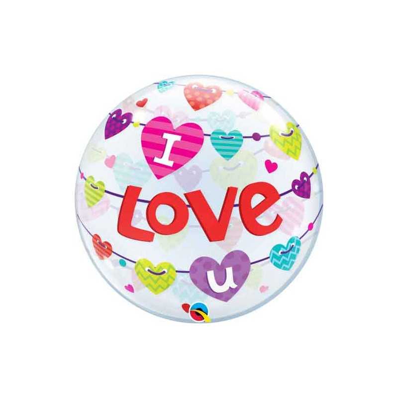 BALLON BUBBLE TRANSPARENT LOVE 56 CM