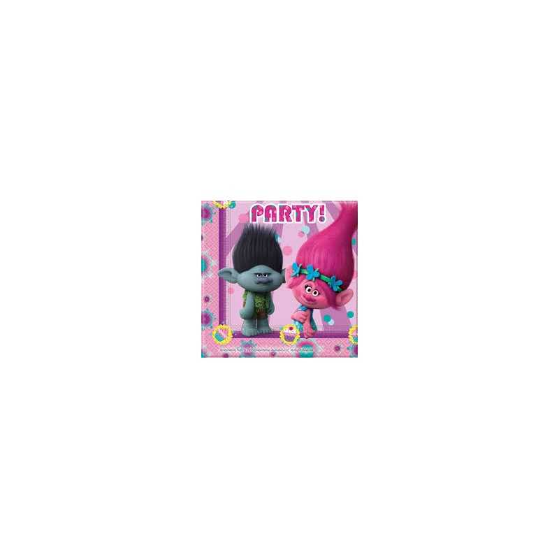 20 SERVIETTES TROLLS PARTY 33 X 33 CM