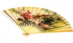 EVENTAIL JAPONAIS PAPIER DECORE 