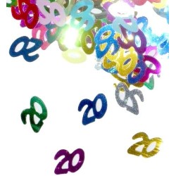 CONFETTIS MULTICOLORES 20 ANS 14 GR