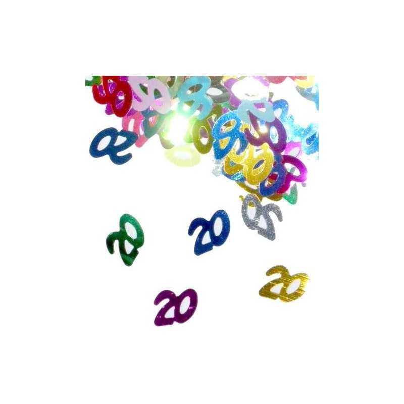 CONFETTIS MULTICOLORES 20 ANS 14 GR