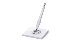 STYLO ET PORTE STYLO ROSES BLANCHES