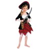 DEGUISEMENT ROBE ET CHAPEAU PIRATE GIRL ROUGE ET NOIR TAILLE 128