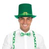 CHAPEAU HAUT DE FORME FEUTRE VERT ST PATRICK AVEC BOUCLE