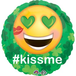 BALLON METALLIQUE SMILEY KISS ME SAINT PATRICK 43 CM