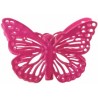 SACHET DE 6 PAPILLONS METAL FUSCHIA
