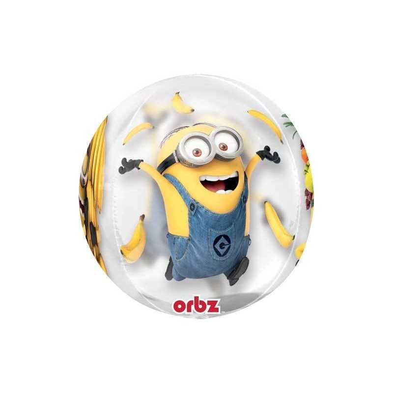 BALLON SEE THRU ORBZ MINION DESPICABLE ME 38X40 CM