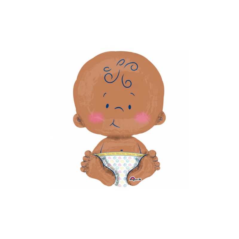 BALLON METALLIQUE BEBE METISSE 40 X 60 CM