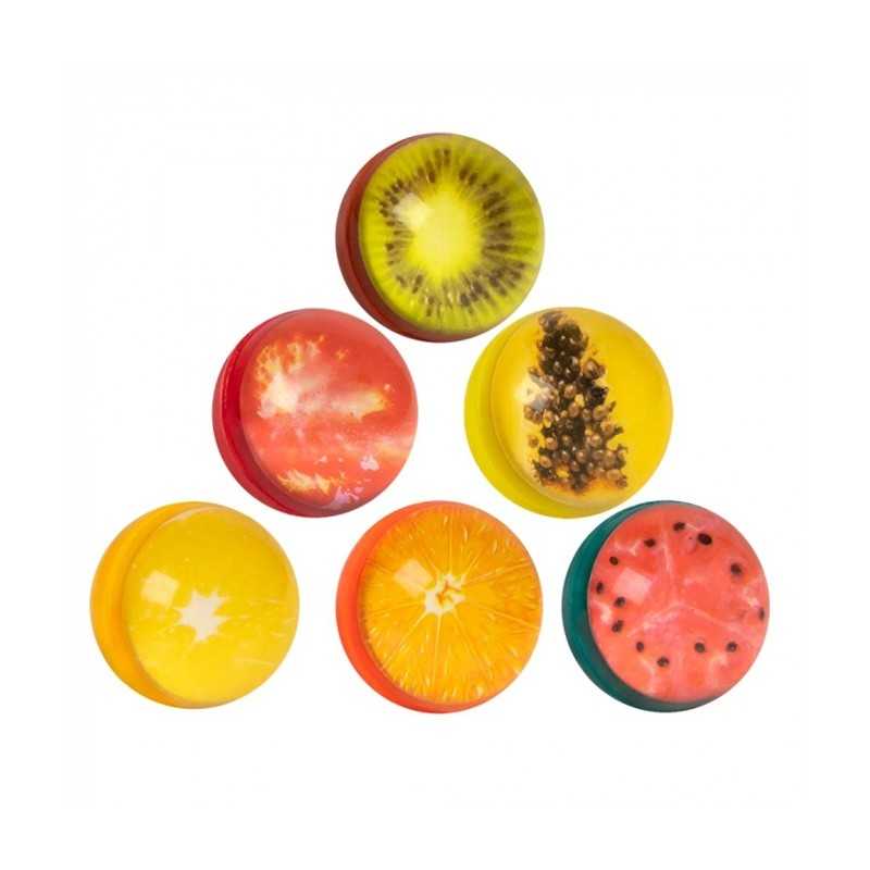 6 BALLES REBONDISSANTES FRUITS