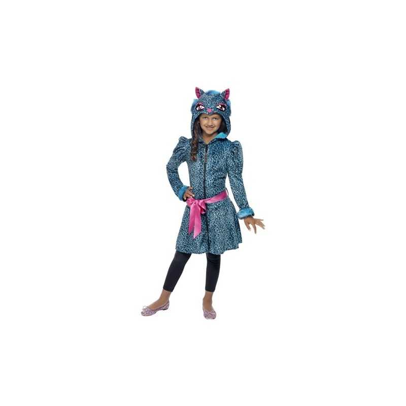 DEGUISEMENT ROBE A CAPUCHE LEOPARD BLEU TAILLE 10/12ANS