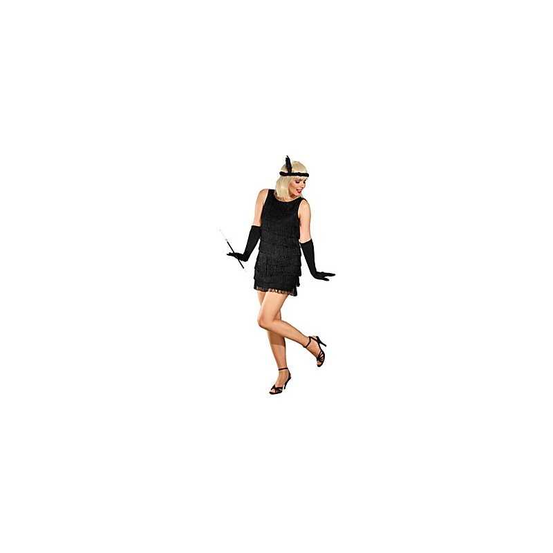 DEGUISEMENT ROBE CHARLESTONE COURTE NOIRE TAILLE 36-38