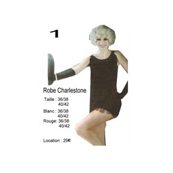 DEGUISEMENT ROBE CHARLESTONE COURTE NOIRE TAILLE 40/42