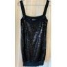 DEGUISEMENT ENSEMBLE DISCO PANTACOURT ET TOP BRETELLE SEQUIN NOIR TAILLE XS