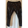 DEGUISEMENT ENSEMBLE DISCO PANTACOURT ET TOP BRETELLE SEQUIN NOIR TAILLE XS