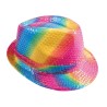 CHAPEAU TISSUS SEQUINS ADULTE BORSALINO MULTICOLORE