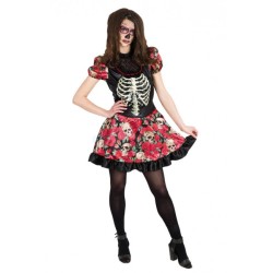DEGUISEMENT ROBE SQUELETTE DAY OF THE DEAD TAILLE XS