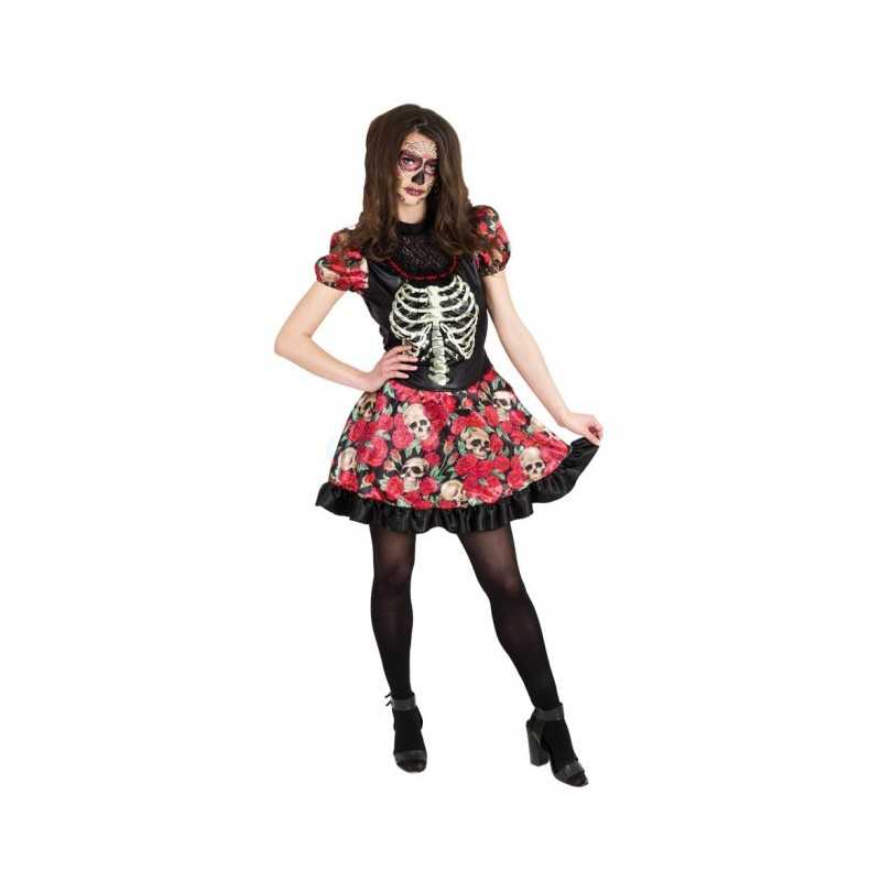 DEGUISEMENT ROBE SQUELETTE DAY OF THE DEAD TAILLE S