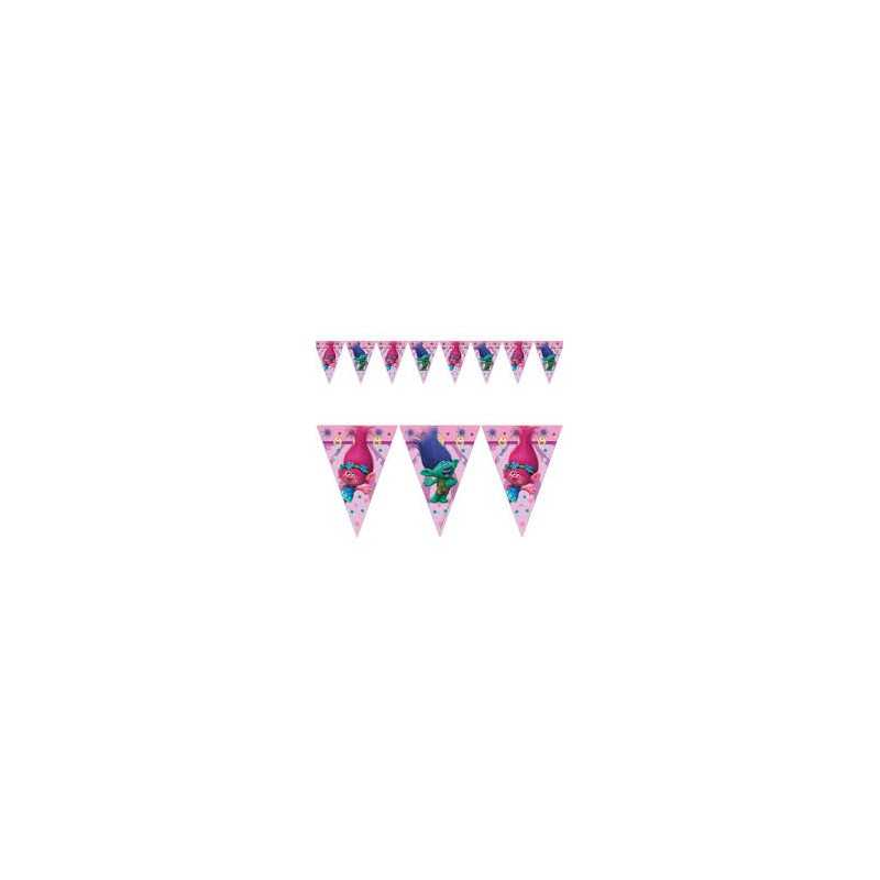 GUIRLANDE PAVILLONS PLASTIFIES TROLLS 2,30M