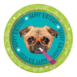 8 ASSIETTES TETE DE CHIEN 23 CM