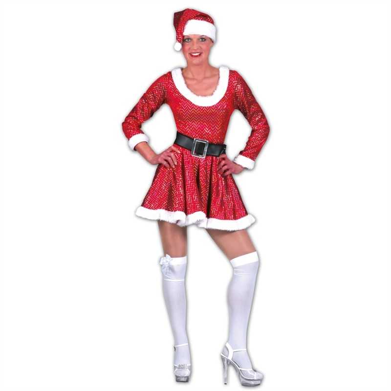 DEGUISEMENT MERE NOEL COURTE SEQUINS TAILLE 44/46