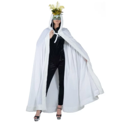 DEGUISEMENT LONGUE CAPE VELOURS VENITIENNE BLANCHE TAILLE UNIQUE