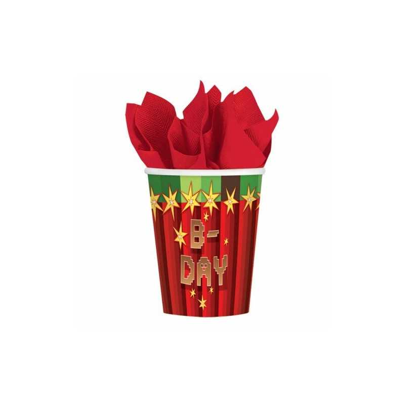 8 GOBELETS CARTON TNT PARTY 266 ML