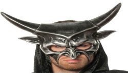 MASQUE DIABLE CORNES DROITES ARGENT