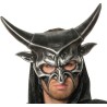 MASQUE DIABLE CORNES DROITES ARGENT