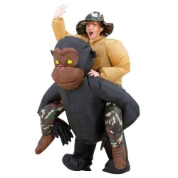 DEGUISEMENT GORILLE OU SINGE GONFLABLE AVEC SON SAFARI MAN