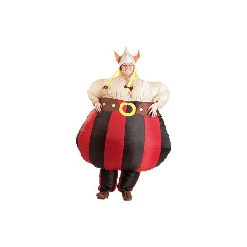 DEGUISEMENT GAULOIS ROUGE ET NOIR GONFLABLE