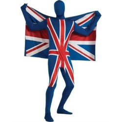 DEGUISEMENT COLLE A LA PEAU UNION JACK TAILLE L