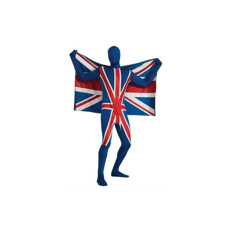 DEGUISEMENT COLLE A LA PEAU UNION JACK TAILLE L