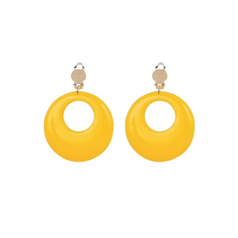 BOUCLES D'OREILLES JAUNE FLUO