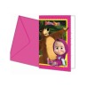 6 INVITATIONS MASHA ET L'OURS