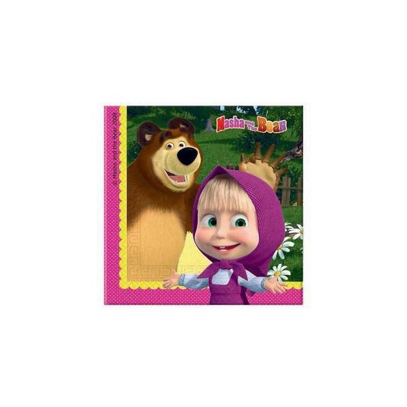 20 SERVIETTES MASHA ET L'OURS 33 X 33 CM