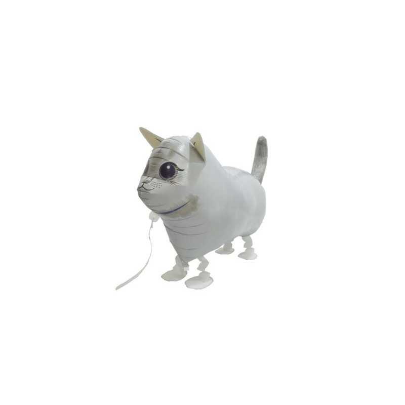 BALLON MARCHEUR AIRWALKER CHAT BLANC 57 CM