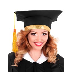 CHAPEAU LAUREAT DIPLOME NOIR ET BANDE OR