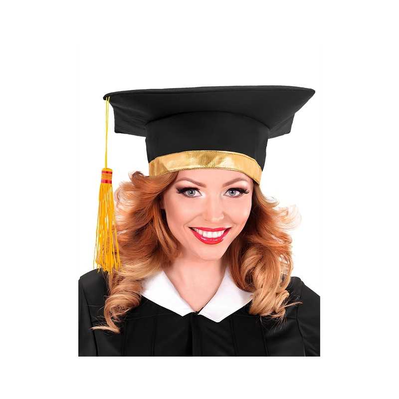 CHAPEAU LAUREAT DIPLOME NOIR ET BANDE OR