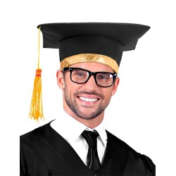 CHAPEAU LAUREAT DIPLOME NOIR ET BANDE OR